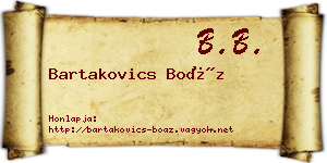 Bartakovics Boáz névjegykártya